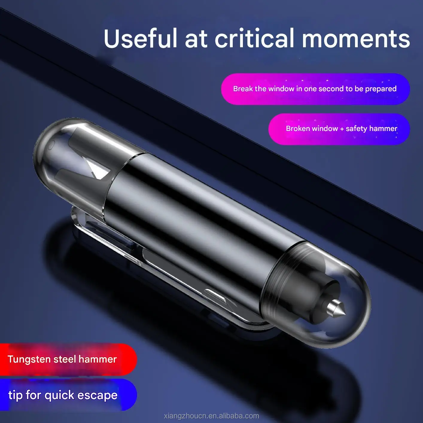 Martello sicuro per rompere il vetro Interruttore per finestrino dell'auto Interruttore per finestra Taglierina per cintura di sicurezza, Accessori essenziali per la sicurezza dell'auto Martello di sicurezza per auto