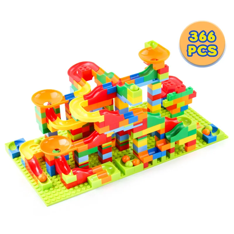 84-504 pçs blocos de corrida de mármore labirinto bola pista brinquedo compatível cidade blocos de construção funil slide blocos brinquedos diy tijolos brinquedos