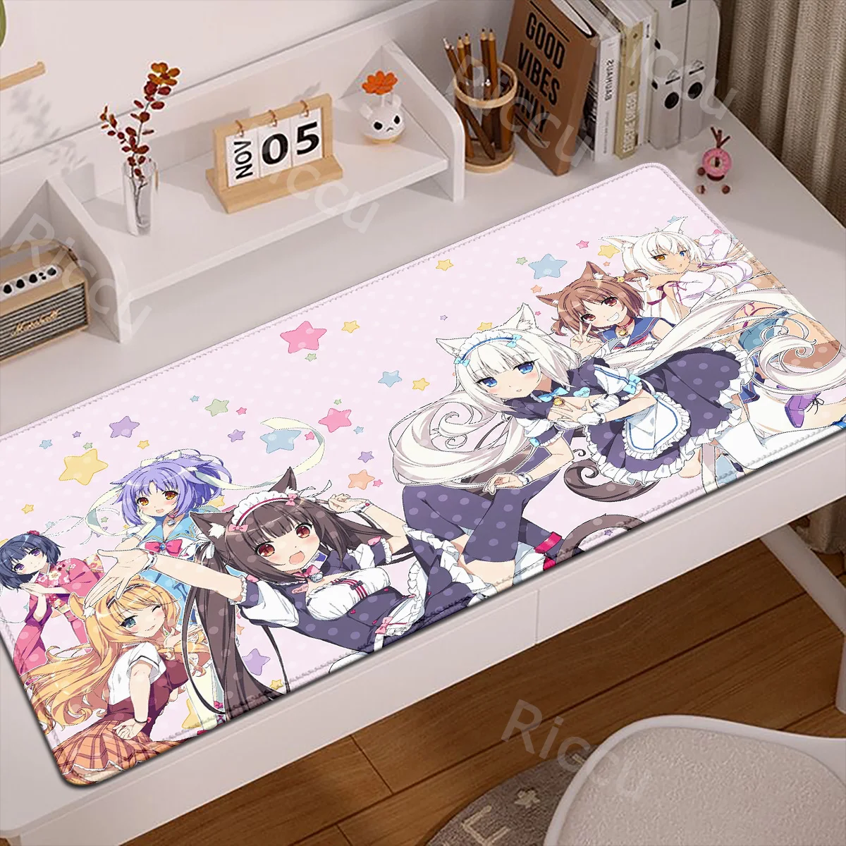 

400x900mm Home HD Computer Table Pad Rubber MousePad Anime Nekopara Carpet Game Office Laptop Soft Table Pad Desktop Protect Mat