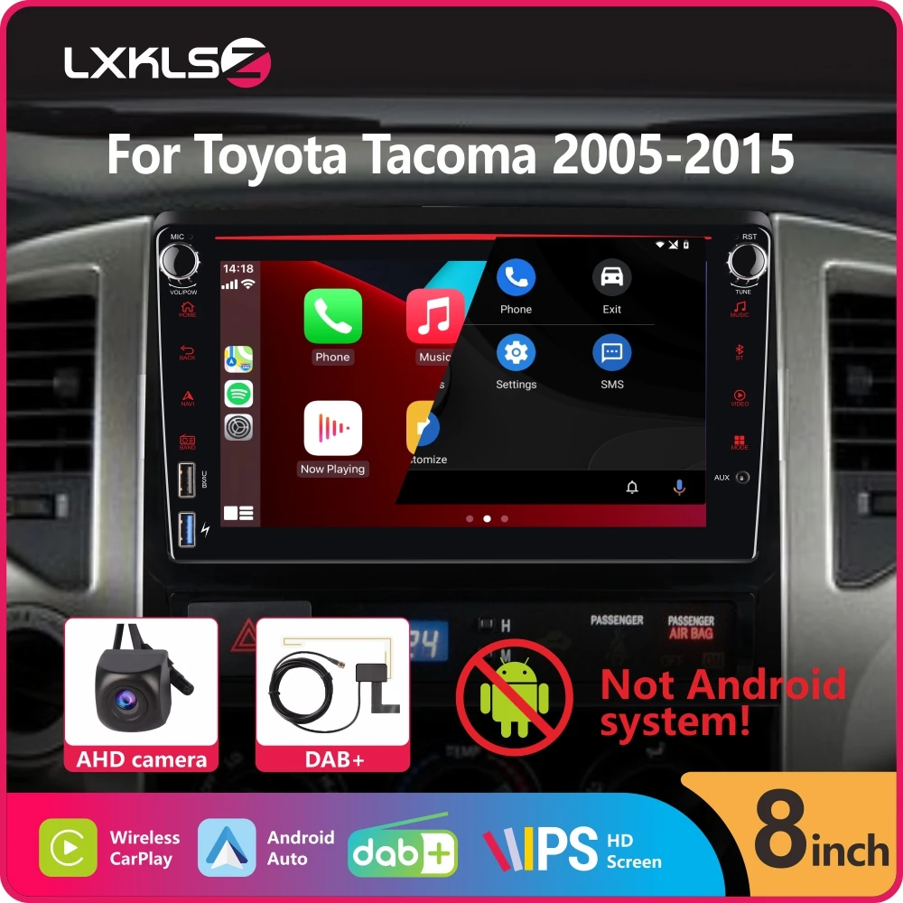 Car Radio with Wireless Carplay Android Auto for Toyota Tacoma 2005-2015 with 8\