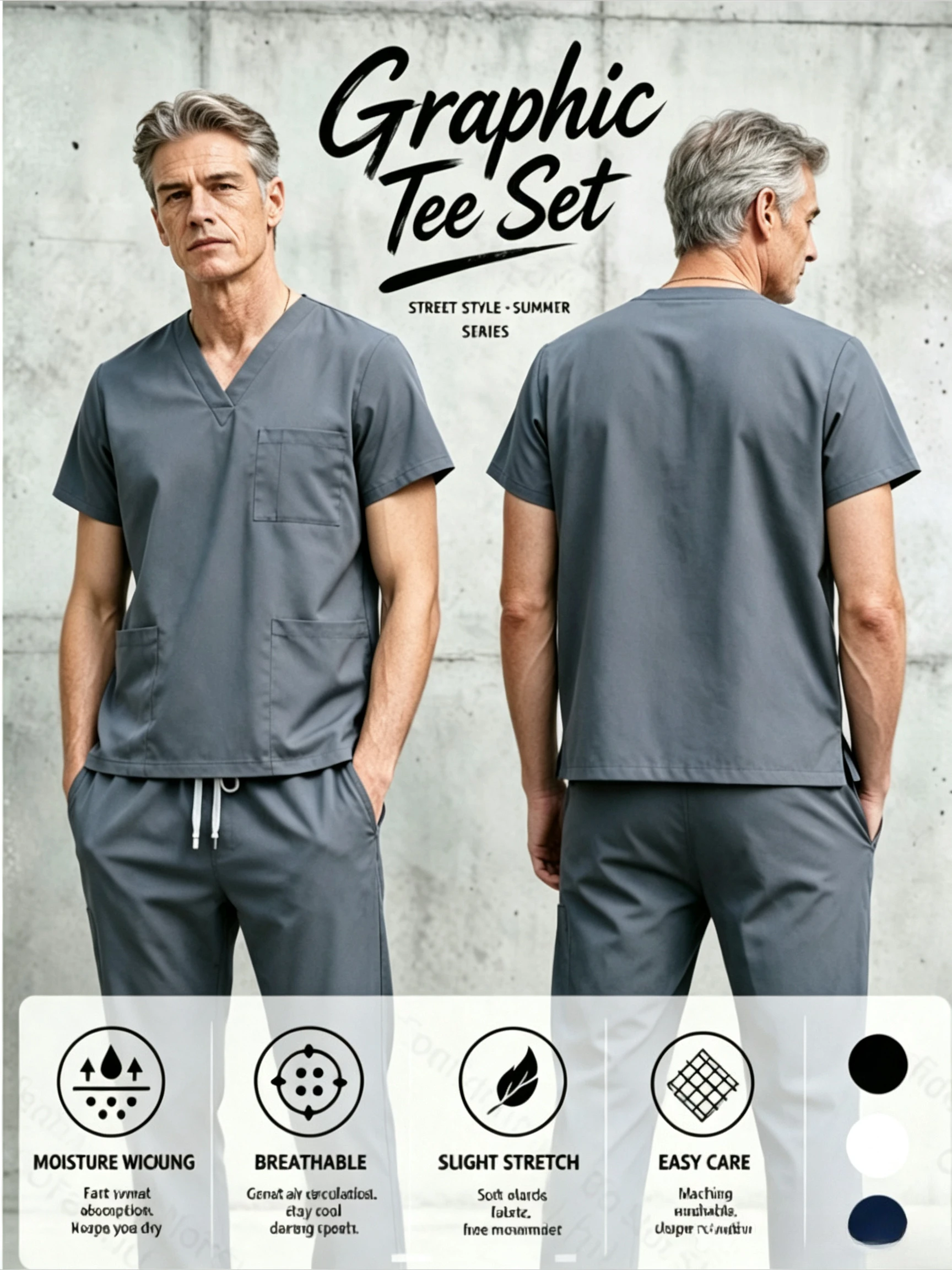 Men's Uniform Work Practical Set Hospital Doctor Men's Sportswear Nursing Pants Neutral Work Clothes Beauty SPA Work Clothes