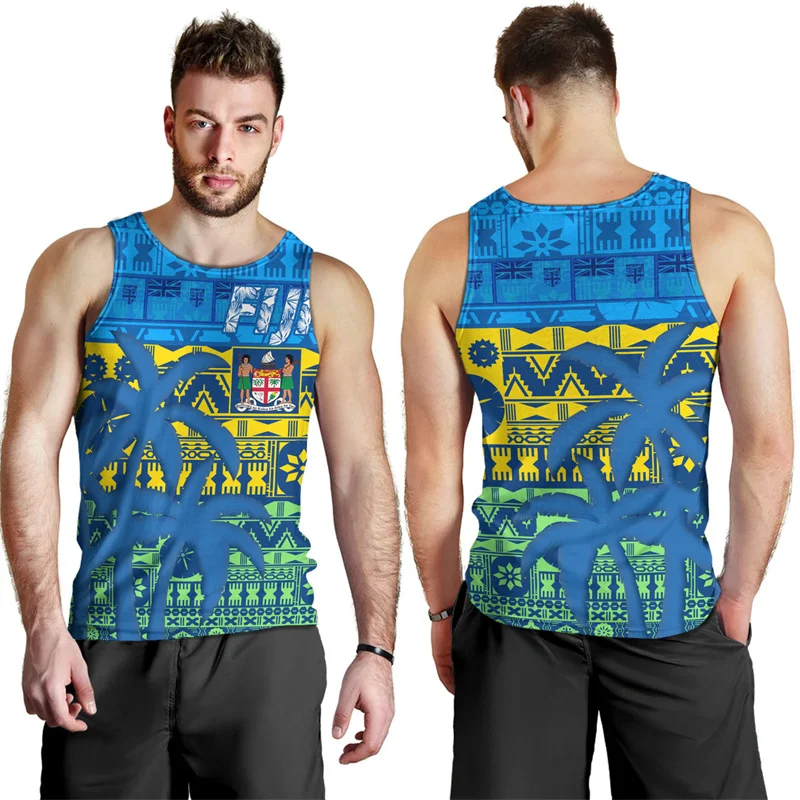 Summer Harajuku 3D Printing Flying Fijians Tank Top Fiji Emblem Fijian Pride Graphic Gym Tank Top Men Cool Streetwear Vest Tops