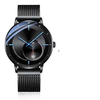 WOKAI – montre en maille d'acier inoxydable pour homme, ultra-mince, mode, calendrier, sport, loisirs, affaires, horloge lumineuse étanche
