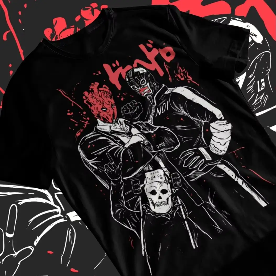 Dorohedoro Shin T-Shirt Ebisu Noi Kaiman Nikaido Horror Anime Print T Shirt Round-neck Casual Loose T-shirt Y2k Tops Unisex Tee