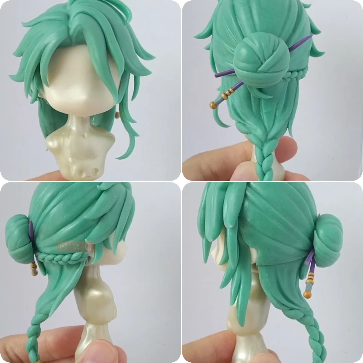 Commission Request Baizhu Ob11 Ob22 Doll Head Handmade Hair Open Eyes Face Anime Game Cartoon Cosplay Accessories