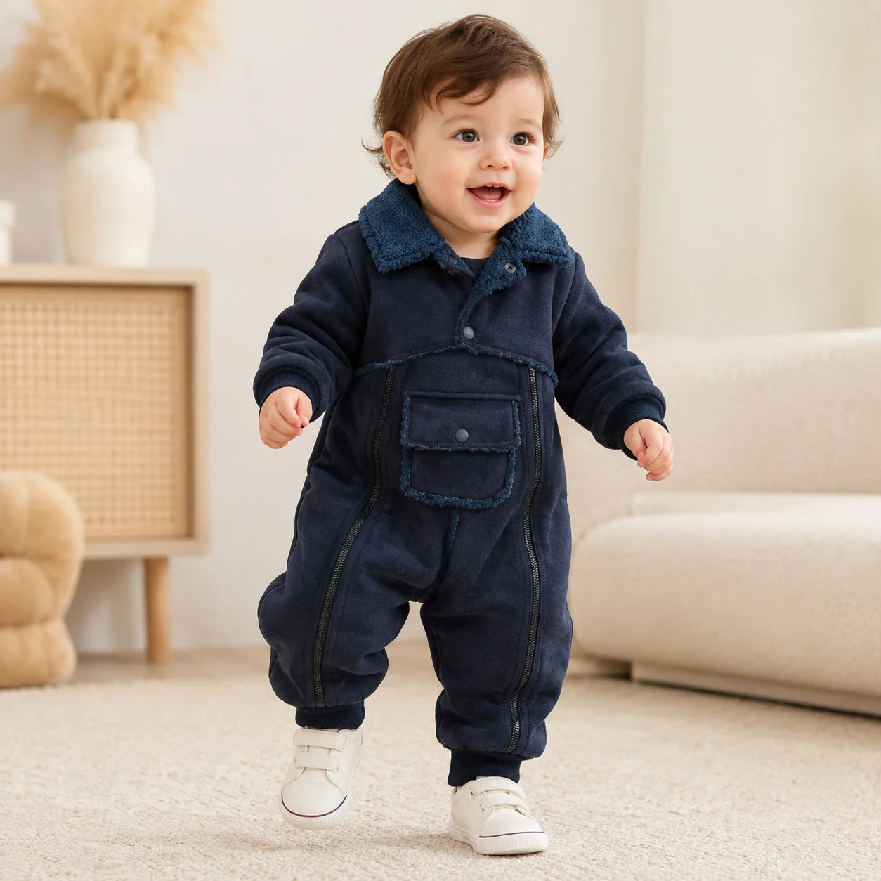 Winter Baby Plus Velvet Thick Romper Infant Boy Girl Warm Lamb Fleece Jumpsuit Long Sleeve Toddler Warm Clothes 0-24M 1-8 Years