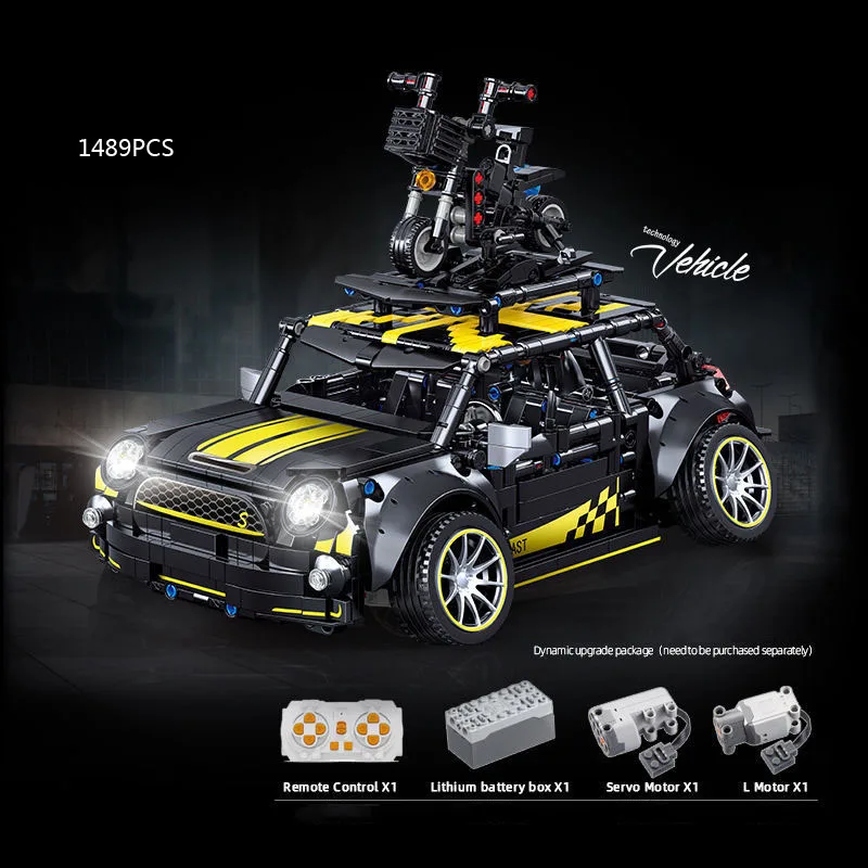 Technical Racing Car Building Block Mini Coopers S F56 Hella Flush Model 2.4ghz Remote Control Vehicle Brick Rc Toy Collection