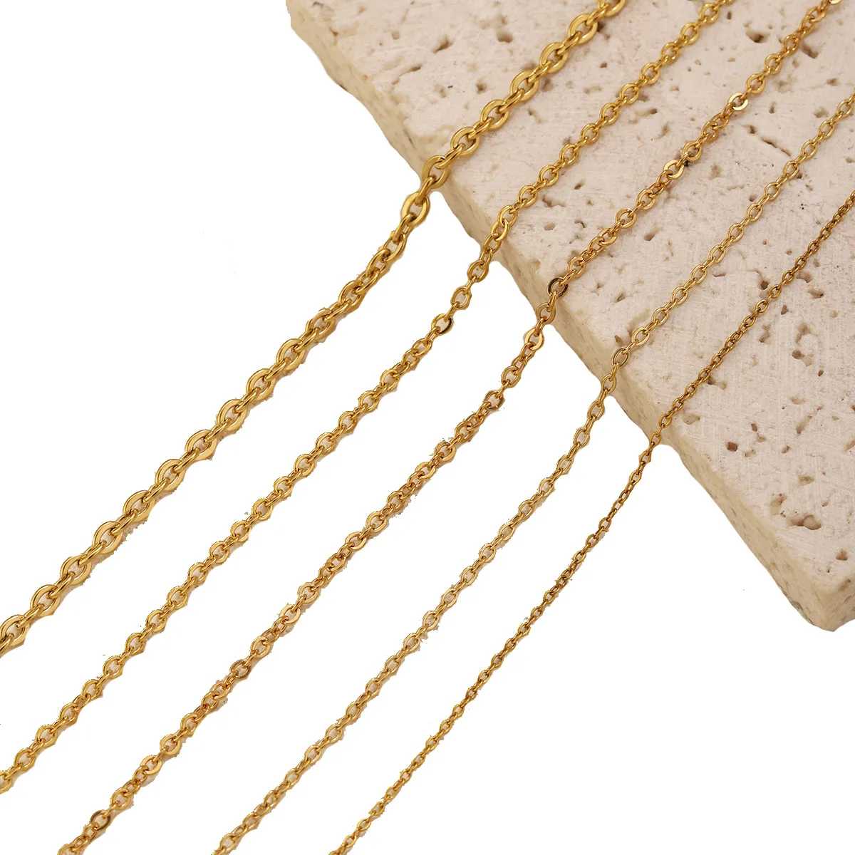 2Meters No Fade Stainless Steel Chains for Jewelry Making DIY Necklace Bracelet Accessories Gold Chain Lips Beads Beaded Chain view 3