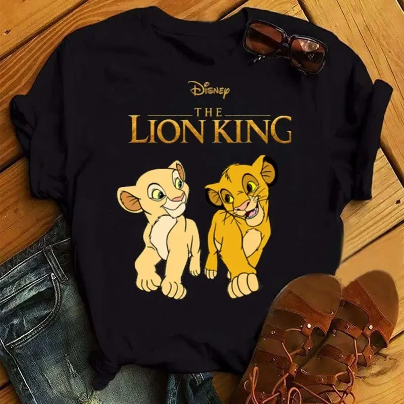 2024 Cute Women T Shirt Harajuku 90s Ullzang The Lion King T-shirt Cartoon Graphic Print Streetwear Tees Female Clothing Tops