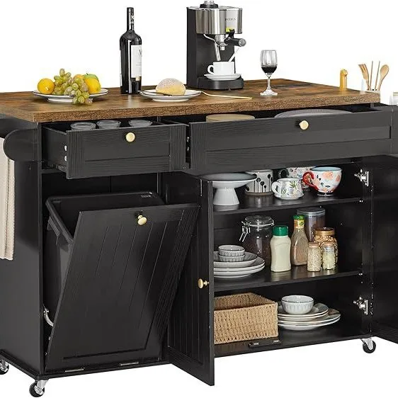Kitchen island with power outlet and deciduous kitchen rolling island with spice rack