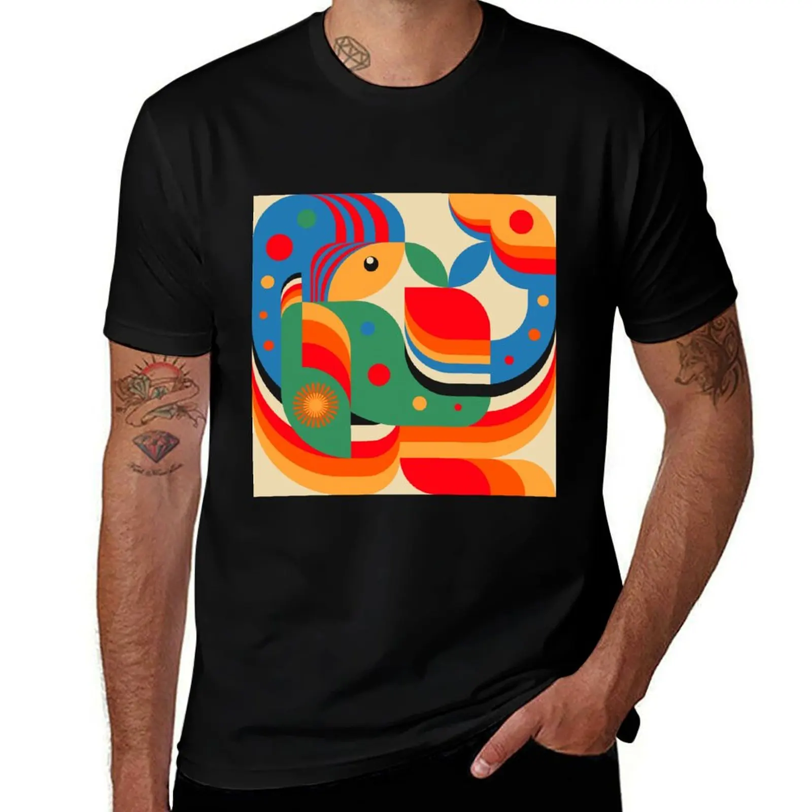

Colorful Girl and Wonderland T-Shirt Trendy Pattern T-Shirt for Men
