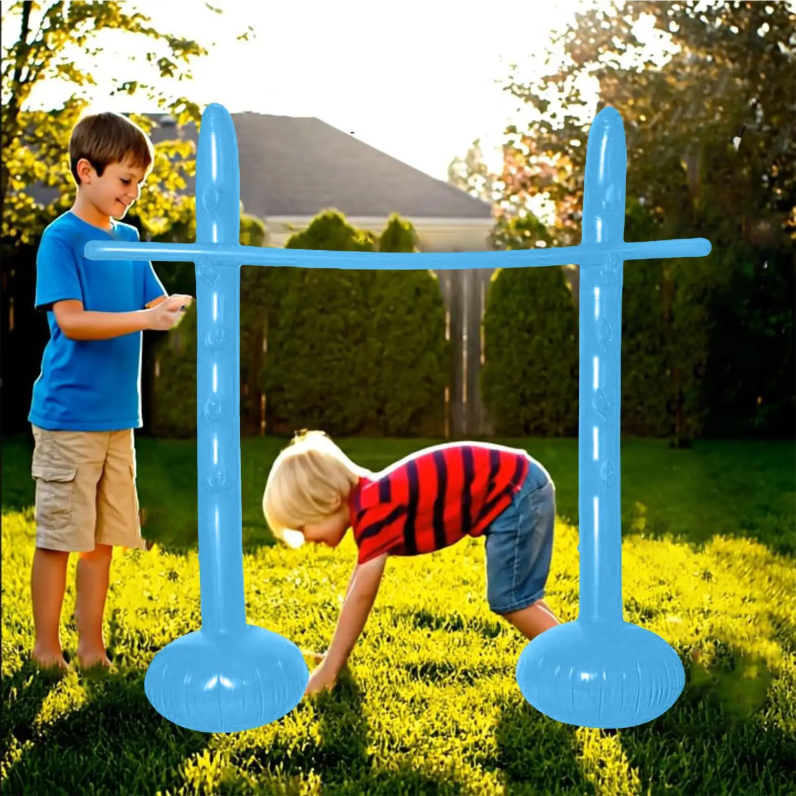 Inflatable Limbo Game Set With Adjustable Height Pole Outdoor Party Games For Kid Summer Beach Pool Carnival Festival Activities