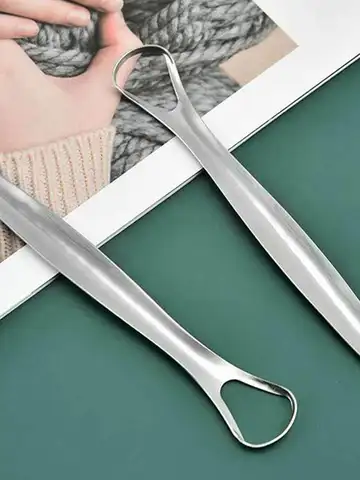 1Pcs Portable Single Layer Tongue Scraper Reusable Stainless Steel Oral Mouth Brush Tongue Scraper Fresh Breath Maker