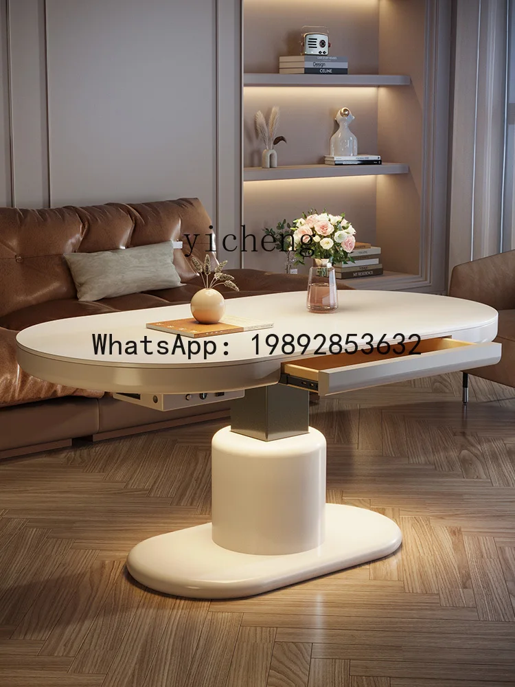 H2 Rechargeable Cream Wind Multi-Function Lifting Coffee Table Desk Dual-Use Multi-Purpose Household Smart Electric