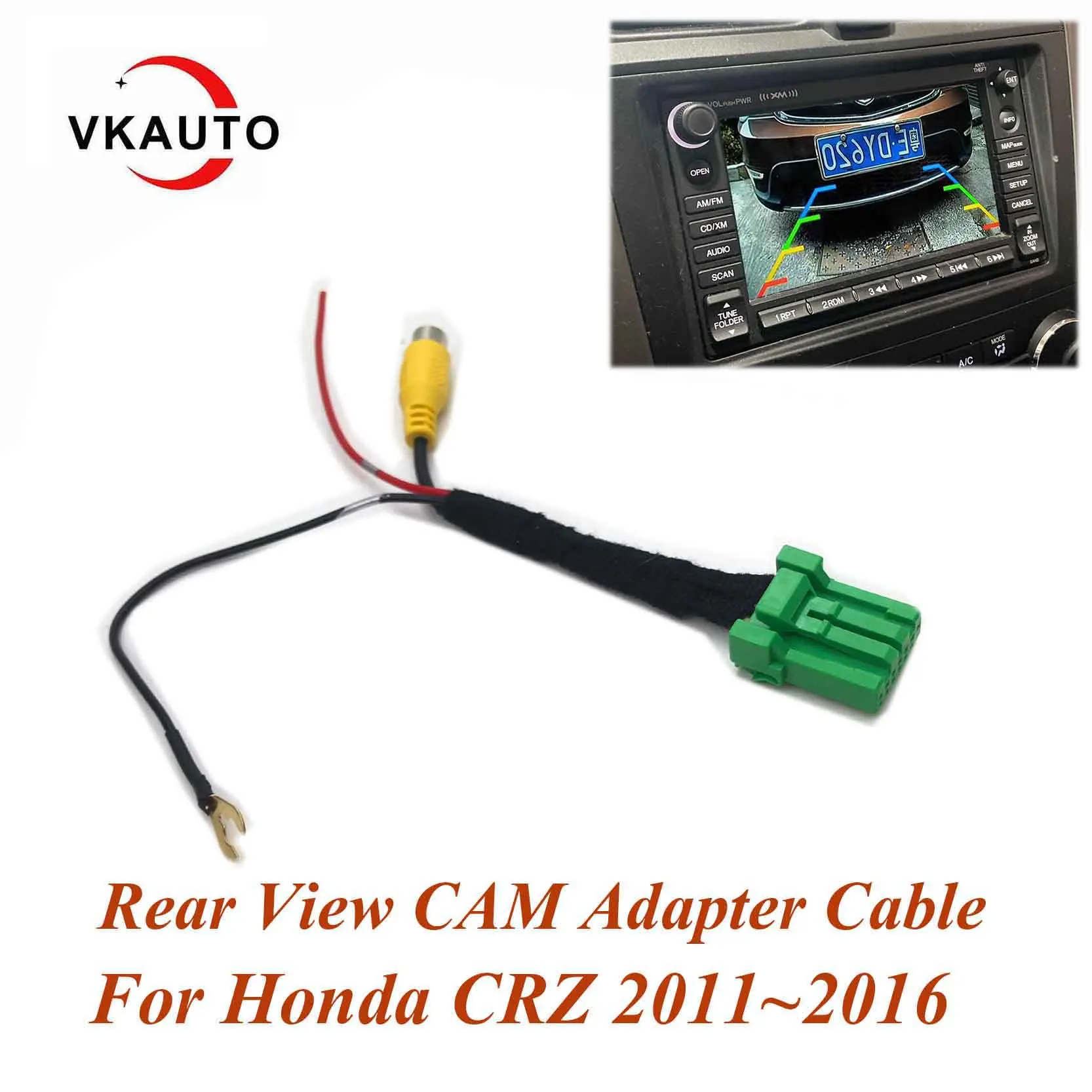 VKAUTO Rear View Camera adapter Cable For HONDA CRZ CR-Z 2011~2016 OEM Unit 2VNO Add Reversing Backup Parking Camera