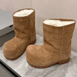 CICIYANG 2025 New Long Tube Snow Boots for Women Big Head Comfortable Winter Boot for Women's Thick Warm Cotton Shoes for Female