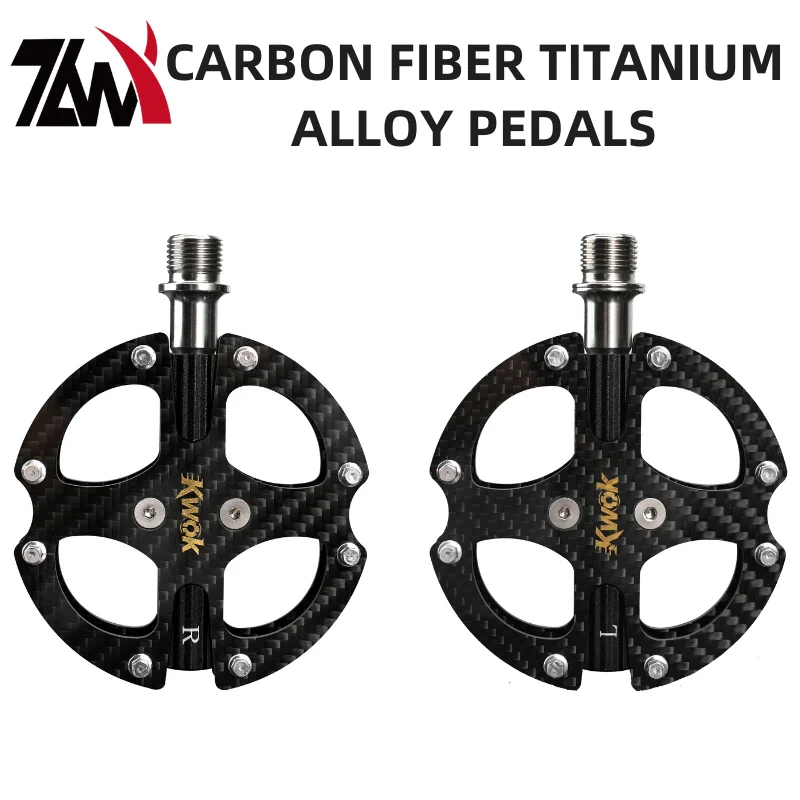 

Carbon Fiber Bicycle Pedals Ultralight 3 Bearing MTB Road Bike Pedals with Titanium Alloy Axle Lightweight Cycling Parts