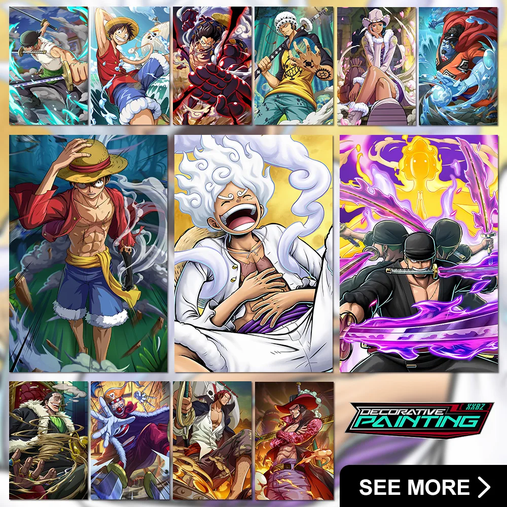 

1PCS Anime ONE PIECE Painting Shanks Home Decor Monkey D. Luffy Posters Roronoa Zoro Canvas Pictures Crocodile No Frame Wall Art
