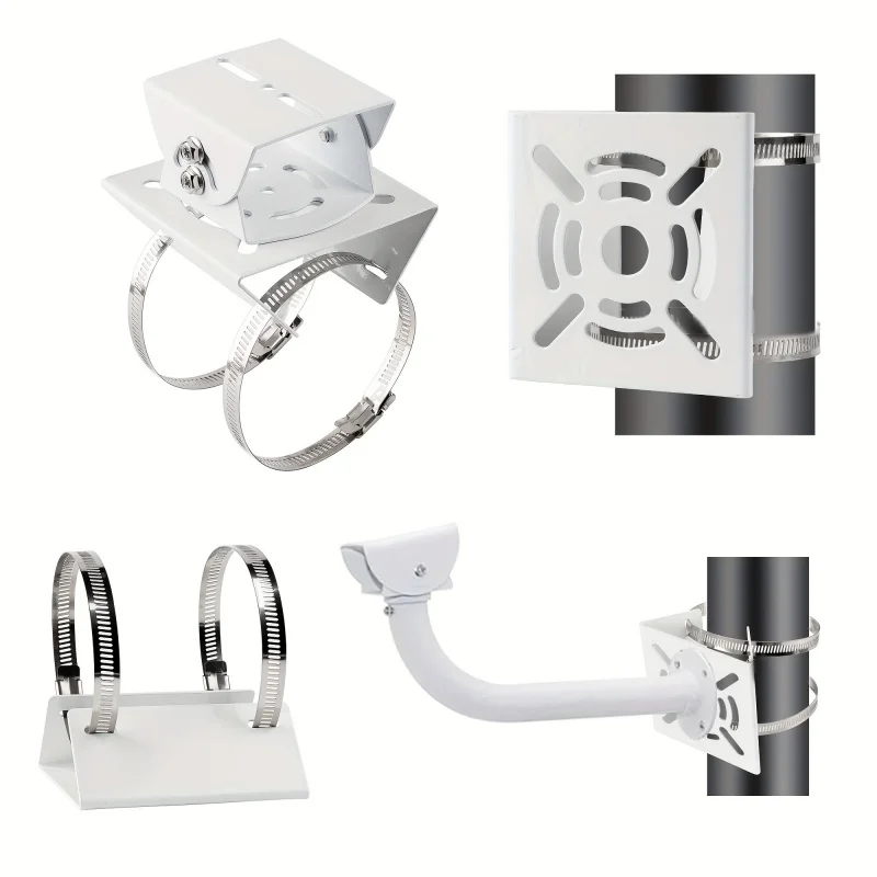 Pole Mounting Bracket Telephone Pole AP Access Point Client CPE Camera Stainless Steel Pipe Clip Worm Gear Adjustable