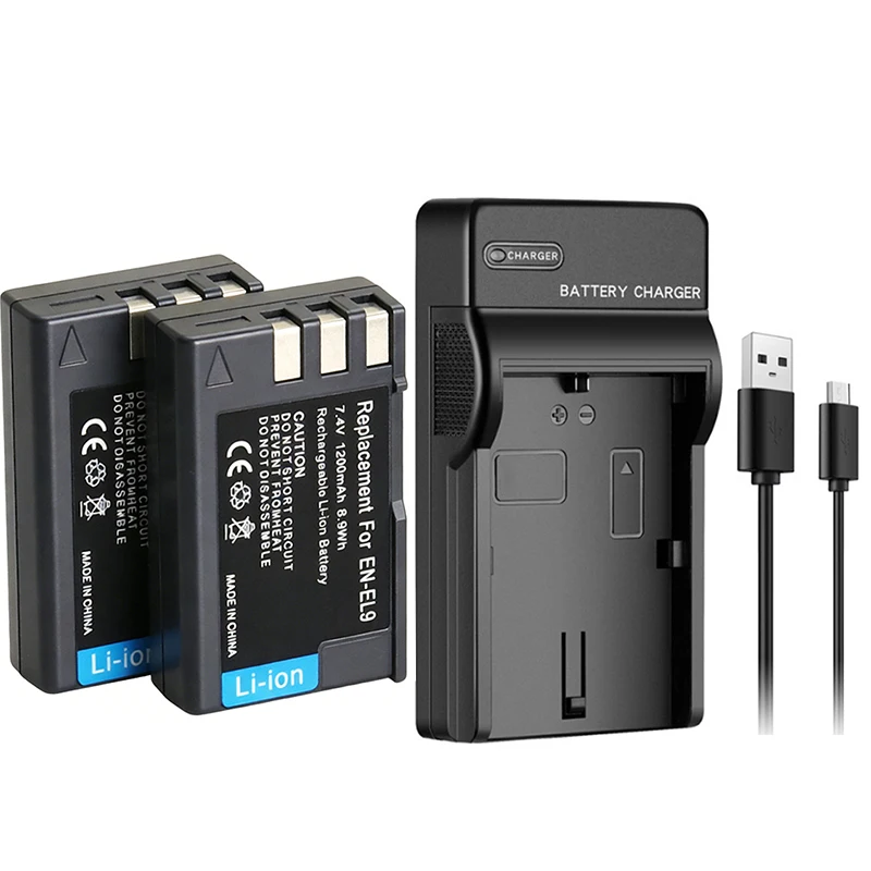EN-EL9 EN-EL9a Battery 1200mAh Rechargeable Camera Batteries For Nikon D40 D40X D60 D3000 D5000 EN EL9 EN EL9a Battery Charger