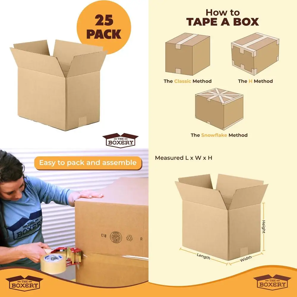 

Набор из 25 коричневых гофрированных картонных коробок размером 20x16x6 дюймов для доставки, упаковки, переезда и хранения — прочные, экологически чистые