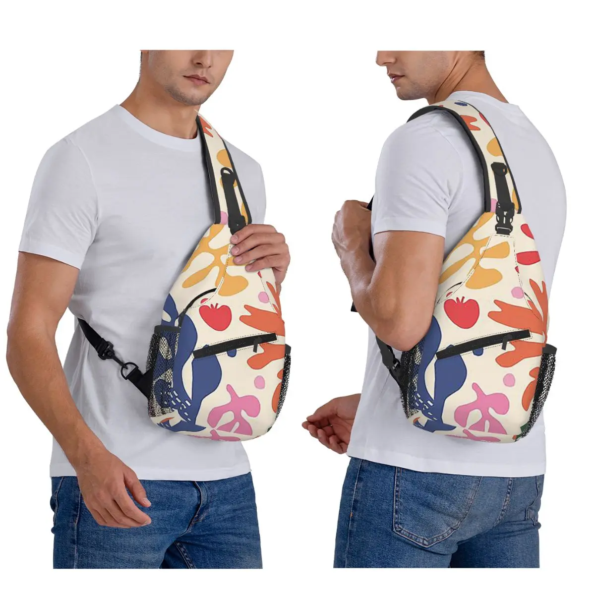 Matisse Flowers A Chest Bag Men Sling Crossbody Backpack Chest Bag Travel Hiking Daypack Shoulder Bag
