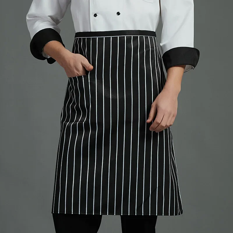 2024 New Chef Apron Male Half Body Restaurant Kitchen Work Apron Half Cut Waiter Chef Half Apron