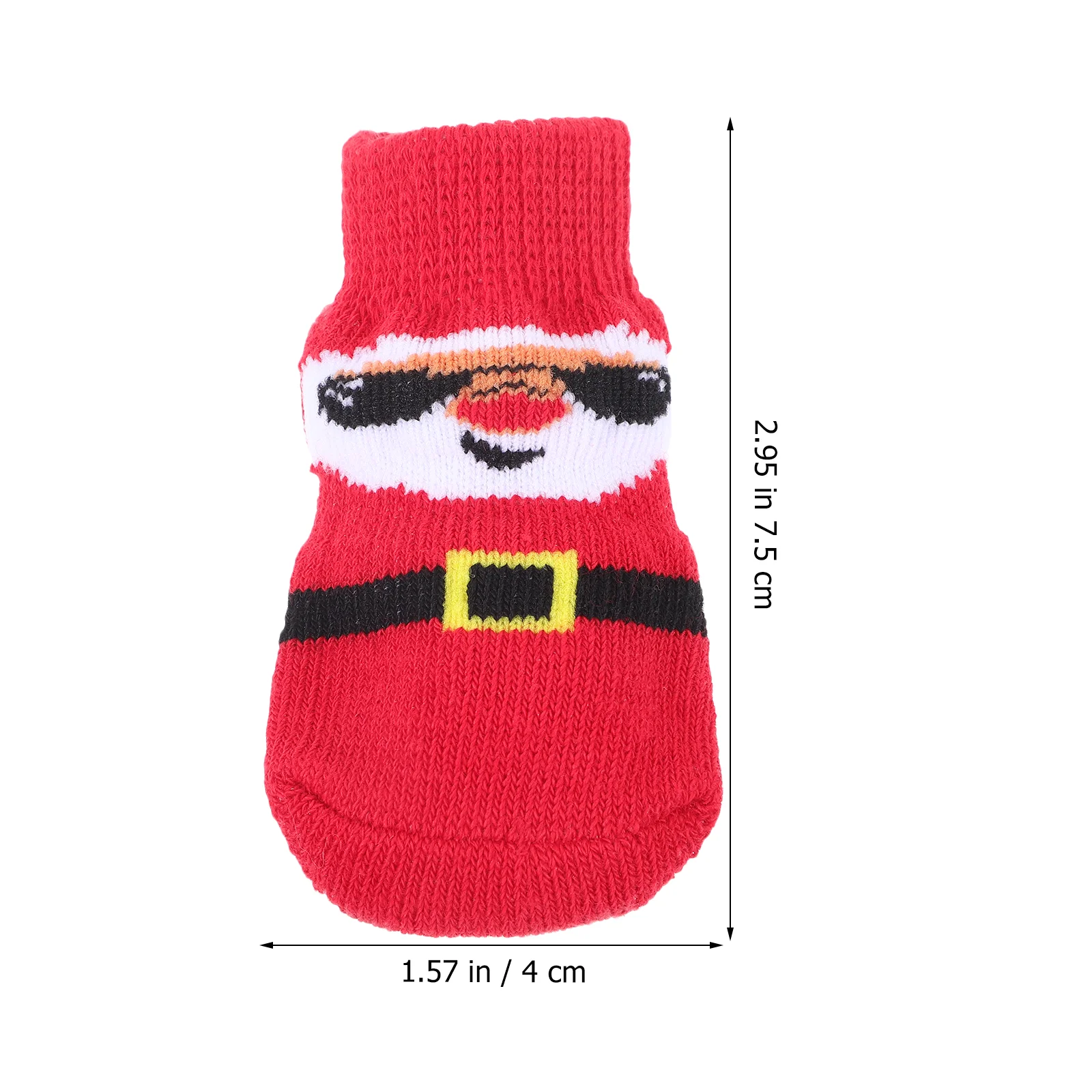 

4 Pcs Pet Socks Winter Wear-resistant Dog Shoes The Cat Antiskid Christmas Replaceable Reusable Paw Protectors Polyester