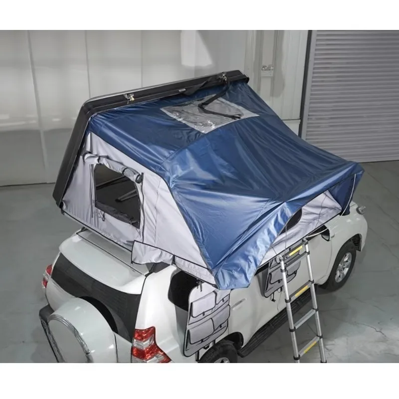 High Stiffness Fiberglass Hard Shell 4 People Rooftop Tent 208*209cm for Outdoor 4WD Camping