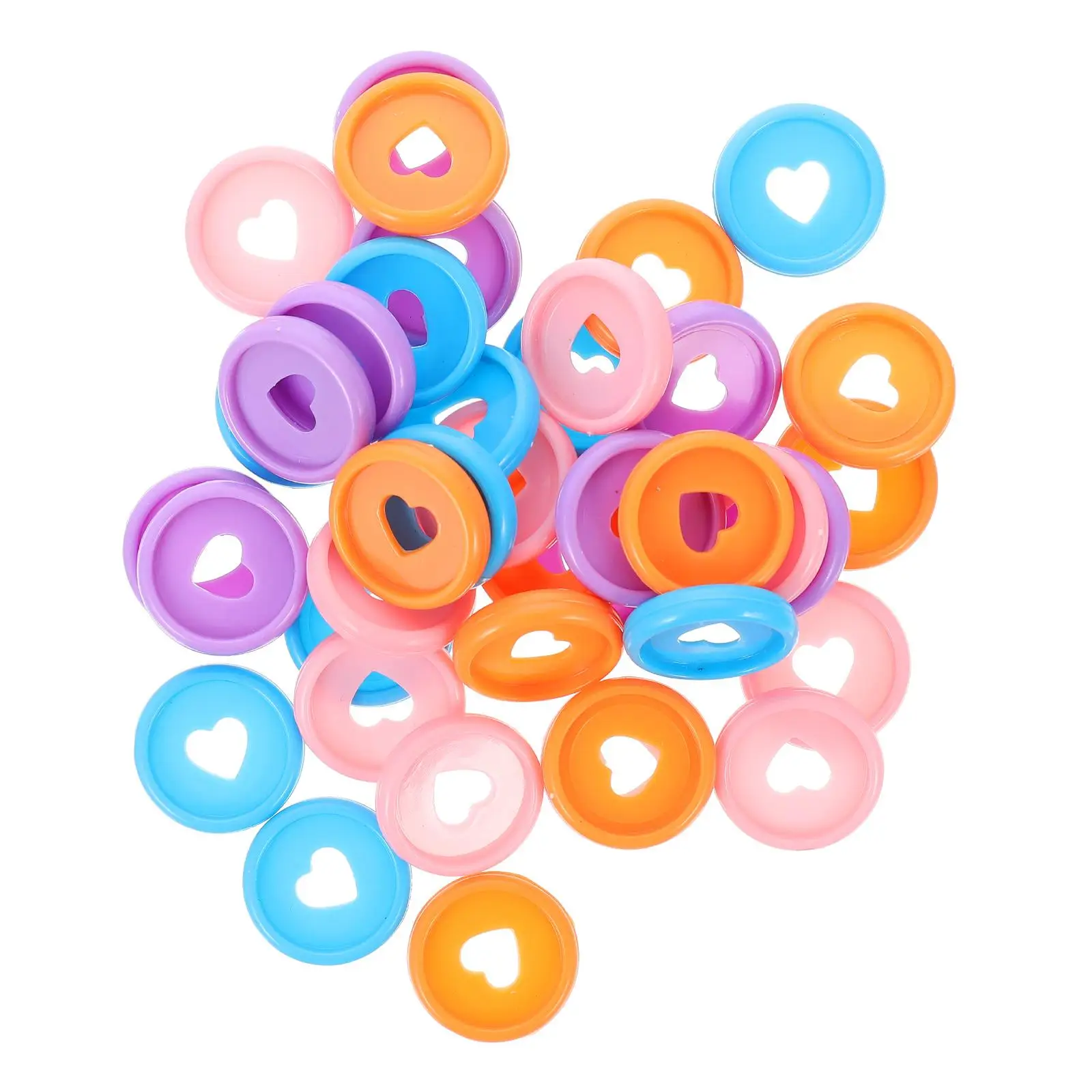 

40 Pcs Colorful Heart Shaped Plastic Binder Rings 24mm for Notebook Pages Lightweight Smooth DIY Accessories Document