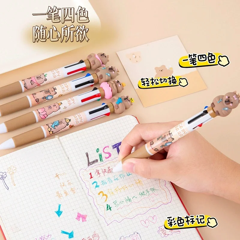 

Capibala Stationery Pen Cute Cartoon 10color Ballpoint Pen Kawaii 0.5mm Colorful Ink Gel Pens Writing Pen School Office Supplies