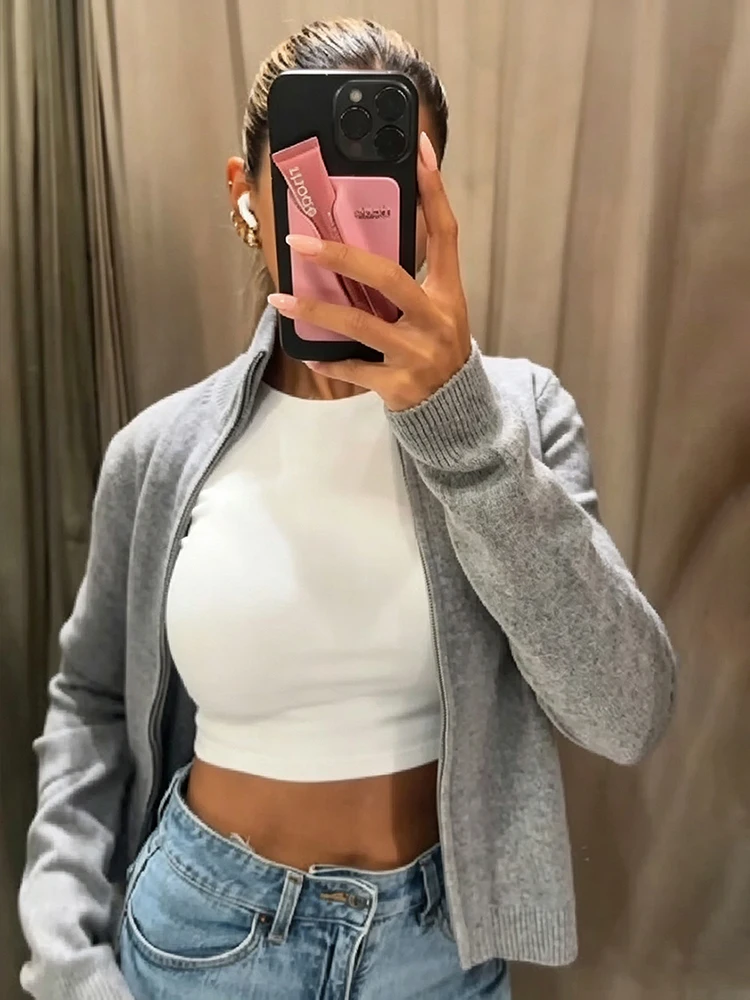 Simple Casual Knit Top Classic Stylish Vintage Versatile Female Sweater Cardigan Office Daily Autumn Trendy Women Streetwear