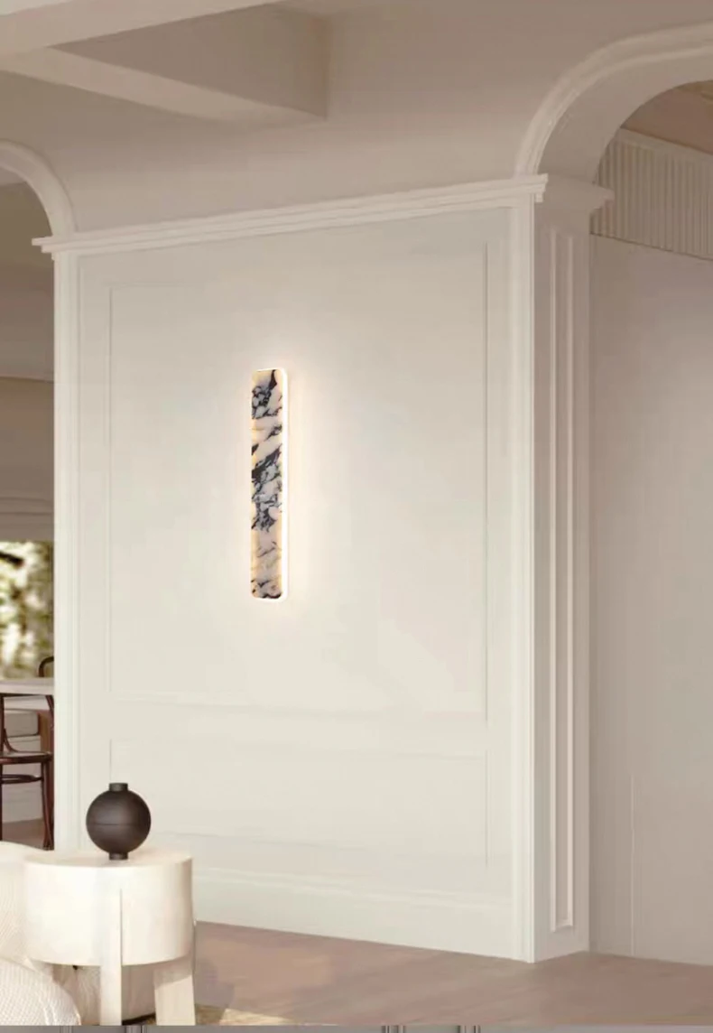Rectangular Natural Marble LED Wall Light Home Atmosphere