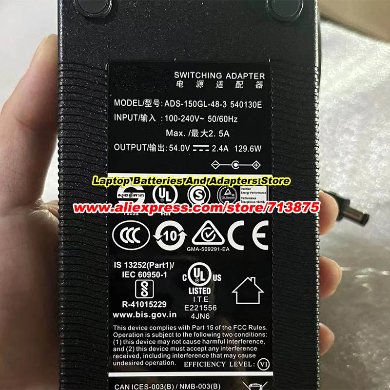 ADS-150GL-48-3 540130E AC Adapter 54V 2.4A 129.6W 5.5x2.1mm Power Supply For RUIJIE RG-ES209GC-P RG-ES209C-P RG-EG210G-P-E