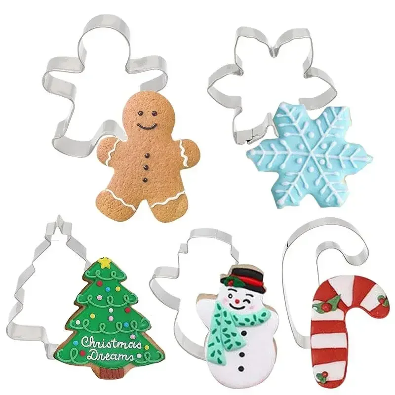 New Stainless Steel Cookie Cutter Biscuit Mold Christmas Deer Head Reindeer Mould DIY Tool Fondant Gingerbread Man