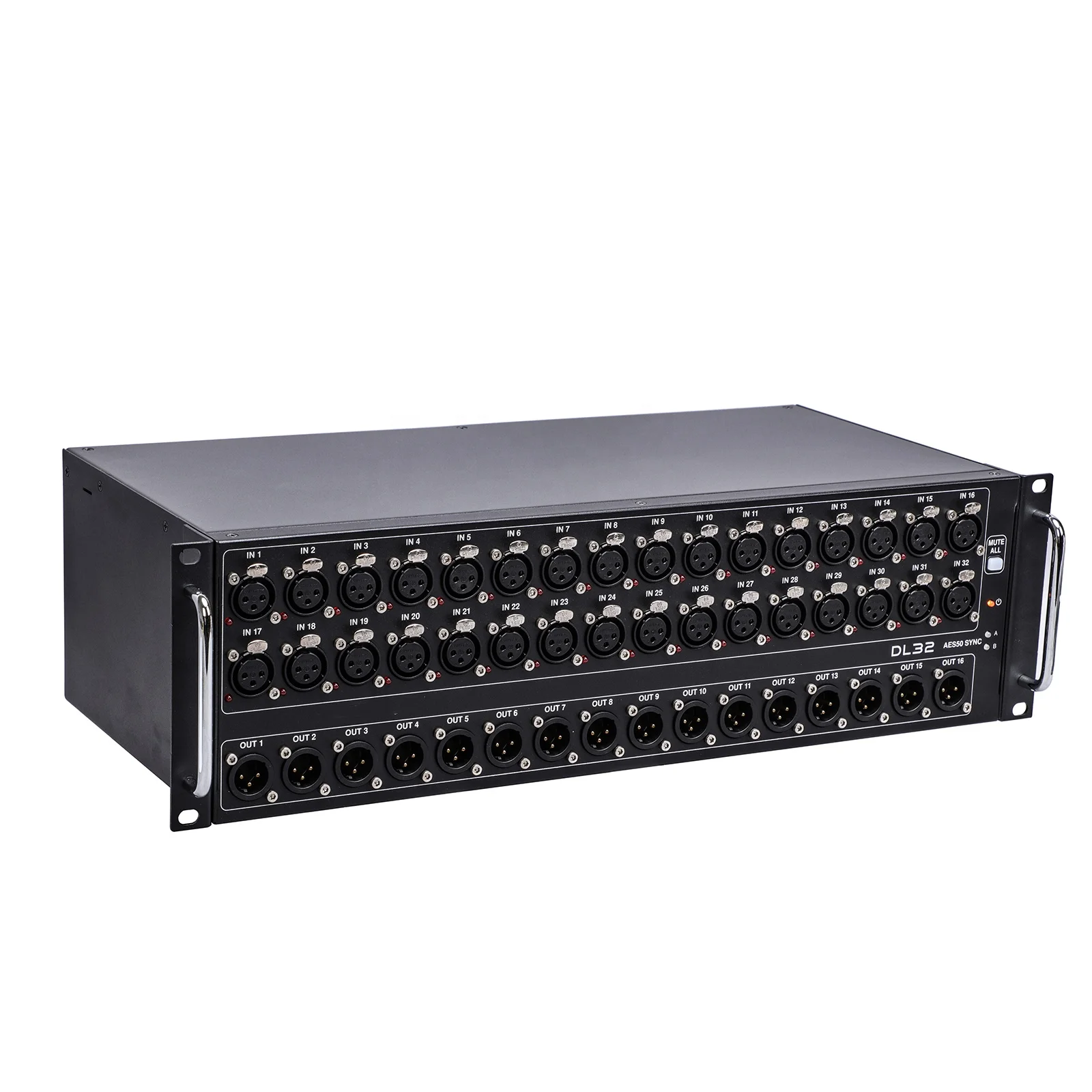 Caixa de palco DL32 de 32 entradas e 16 saídas