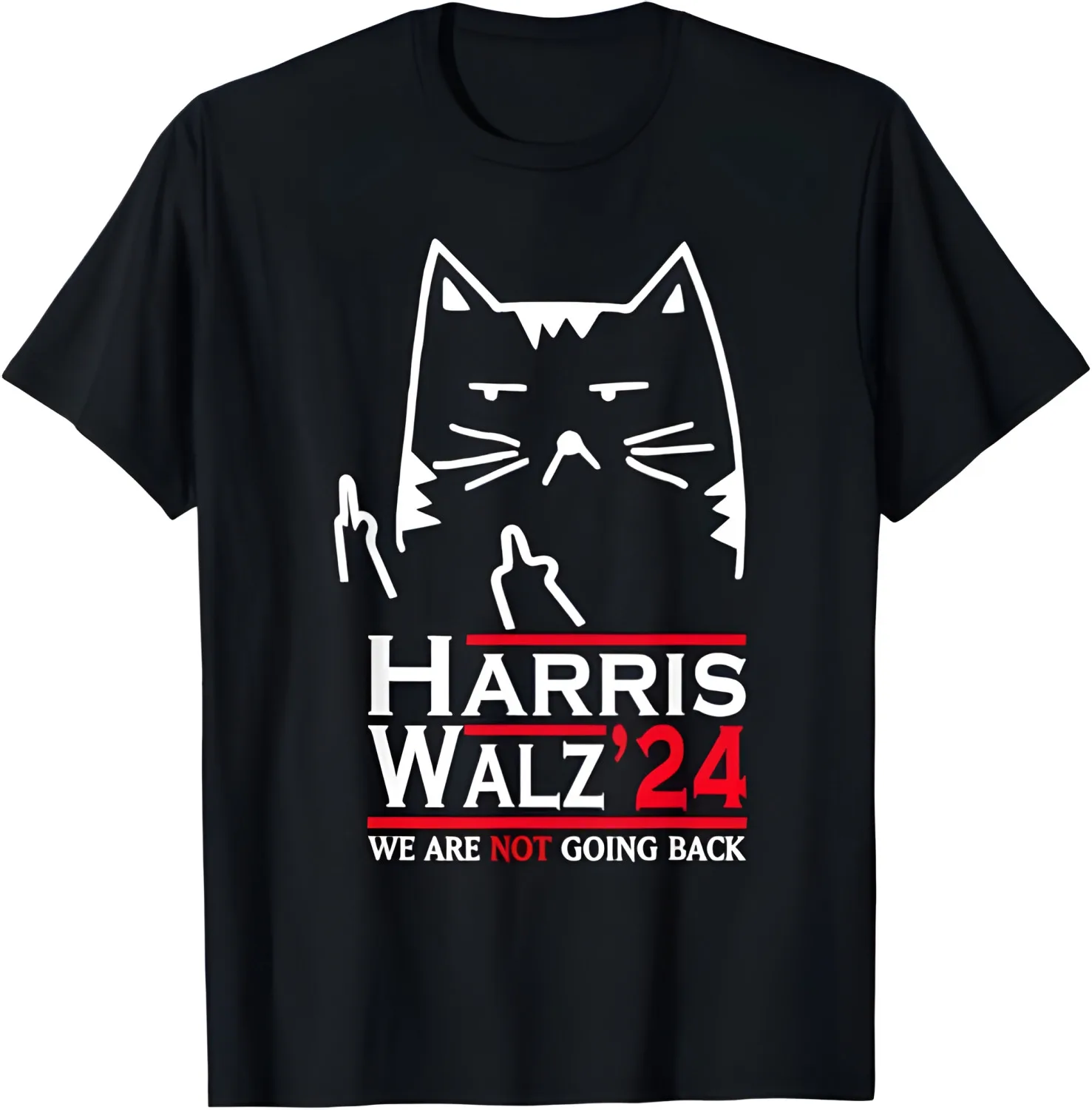 

Kamala Harris Forward 2024 Funny Cat Kamala Harris Tim Waltz T-Shirt