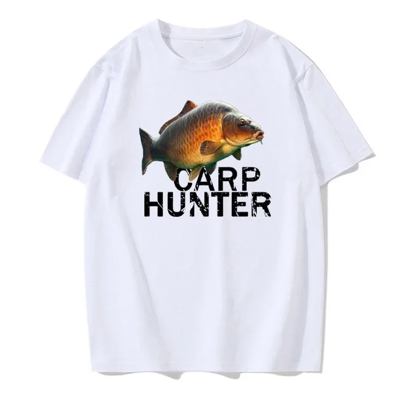 Summer Harajuku Carp Print Men\'s T-shirt Casual Breathable Round Neck Short-sleeved Sports European Size T-shirt Clothing