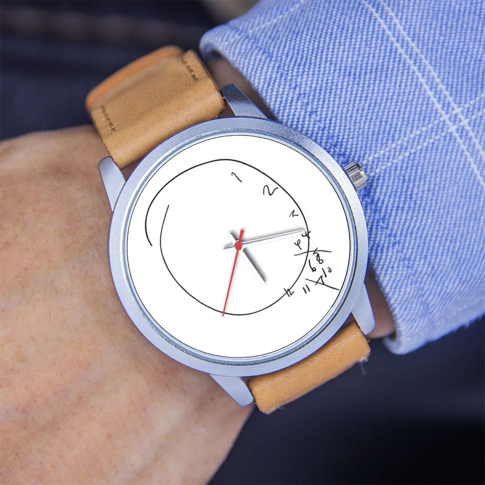  45/38mm Unisex Quartz Watch Melting Clock Personal Graffiti Design Wristwatch Stainless Steel Strap Clock Silver Case