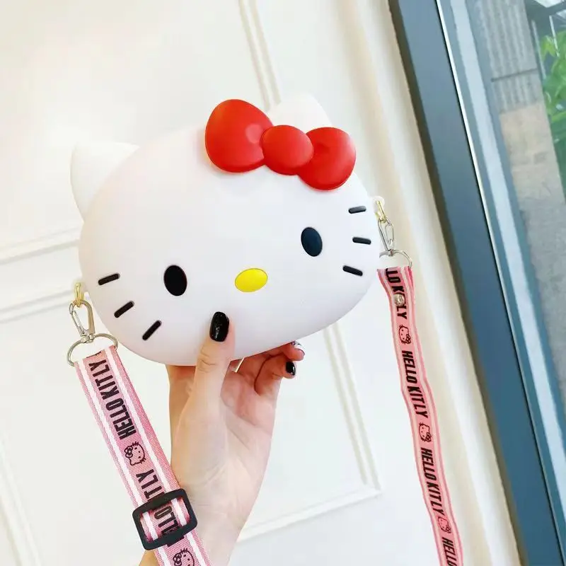 Anime Sanrio Hello Kitty Women\'s Crossbody Bag Kawaii Portable Travel 3d Shoulder Phone Bag 12 Cm and 20 Cm Gift for Girls