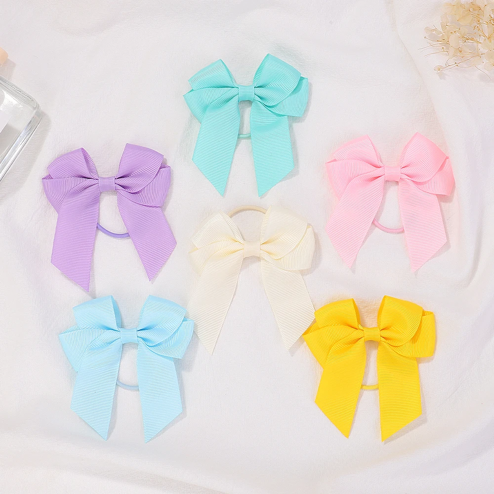 2pcs Hair Ribbon Hair Band for Girls Lovely Cheer Bows Head Rope Sweet Kids Headwear Double Ponytail Support Hair Accessories