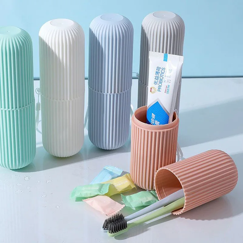 Portable Toothbrush Travel Cover Cup Bathroom Toothpaste Holder Storage Case Travel Camping Organizer Kit Toiletries Storage Box