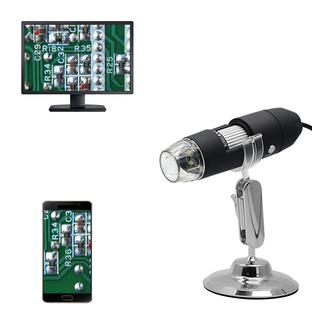 3 في 1 USB مجهر رقمي محمول 50-1000x التكبير 1080p كاميرا بـ USB 8 المصابيح للبشرة مصنع الحيوان فحص الكمبيوتر