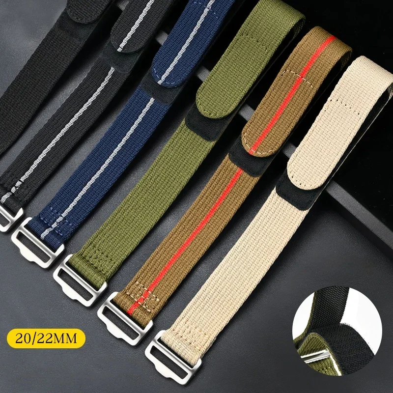 【セール中】セイコー、チューダー用20mm 22mmナイロンストラップ、フックアンドループ式ウォッチバンド、メンズミリタリー防水リストブレスレット、オメガ対応