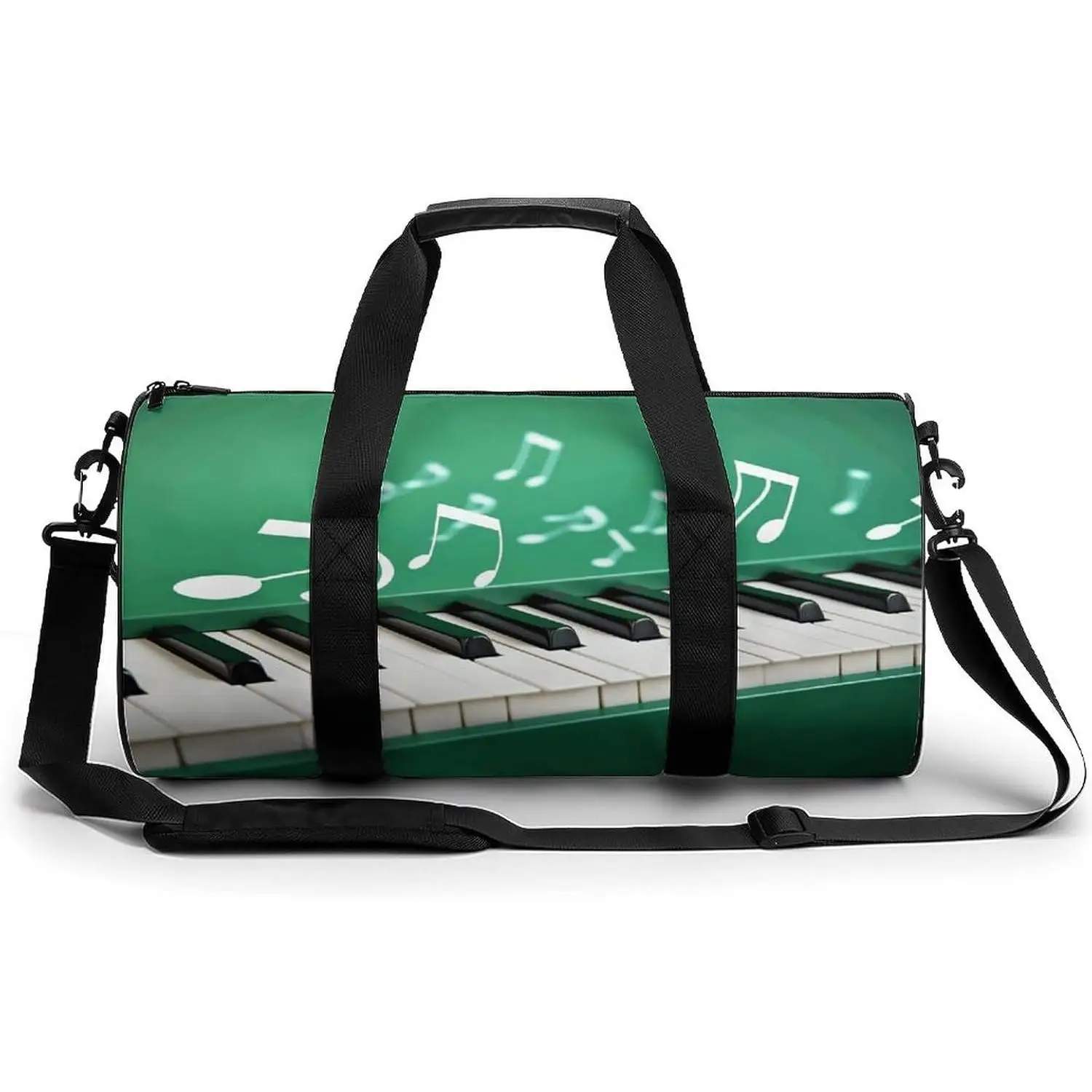 

Сумка-дафл с узором в виде клавиш пианино и нот, большая вместимость, регулируемый ремень, дорожная, спортивная, модная сумка для женщин и мужчин