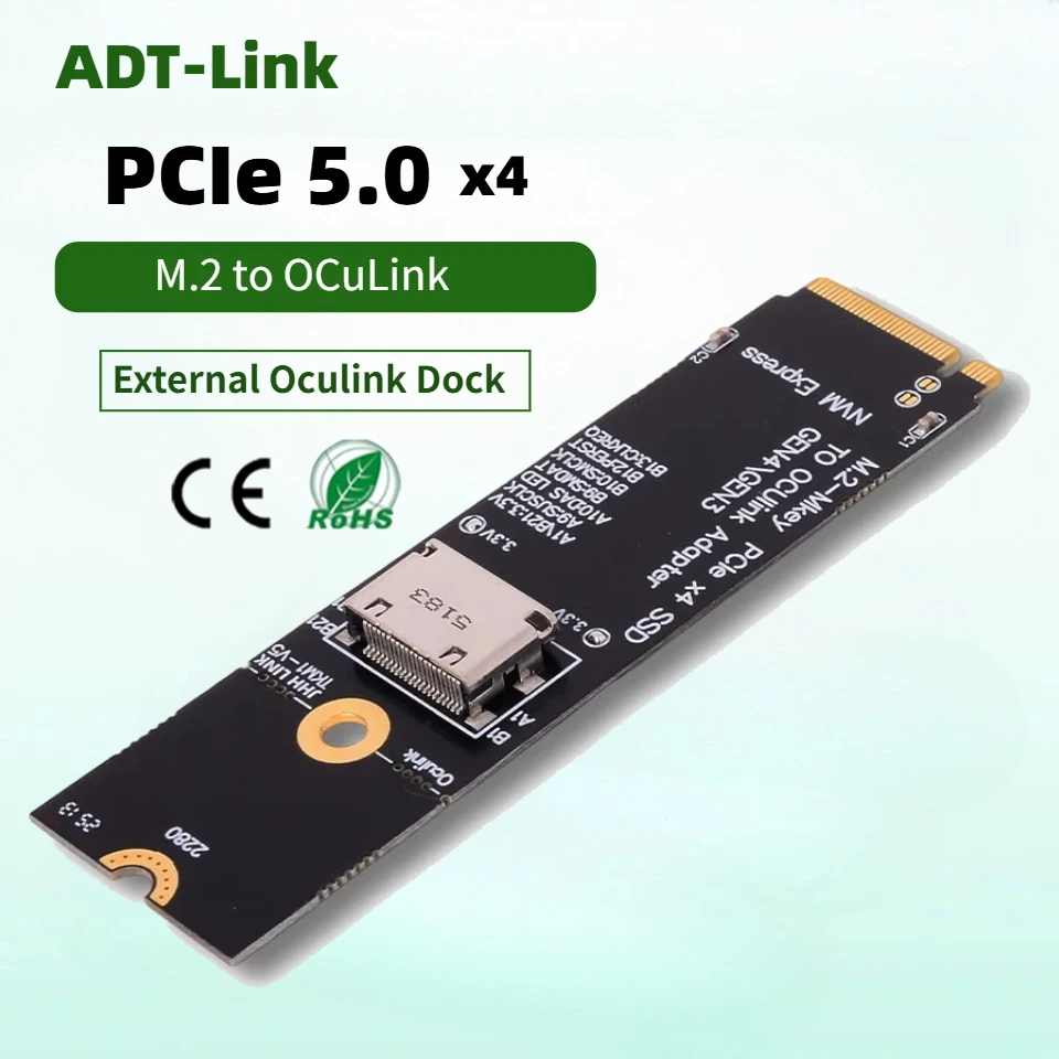TKM1 PCIe 5.0 X4 OCuLink Laptop External Graphics Card Gaming GPU Dock Gen 5 128Gbps M.2 NVMe To SFF 8611 Oculink EGPU Expansion