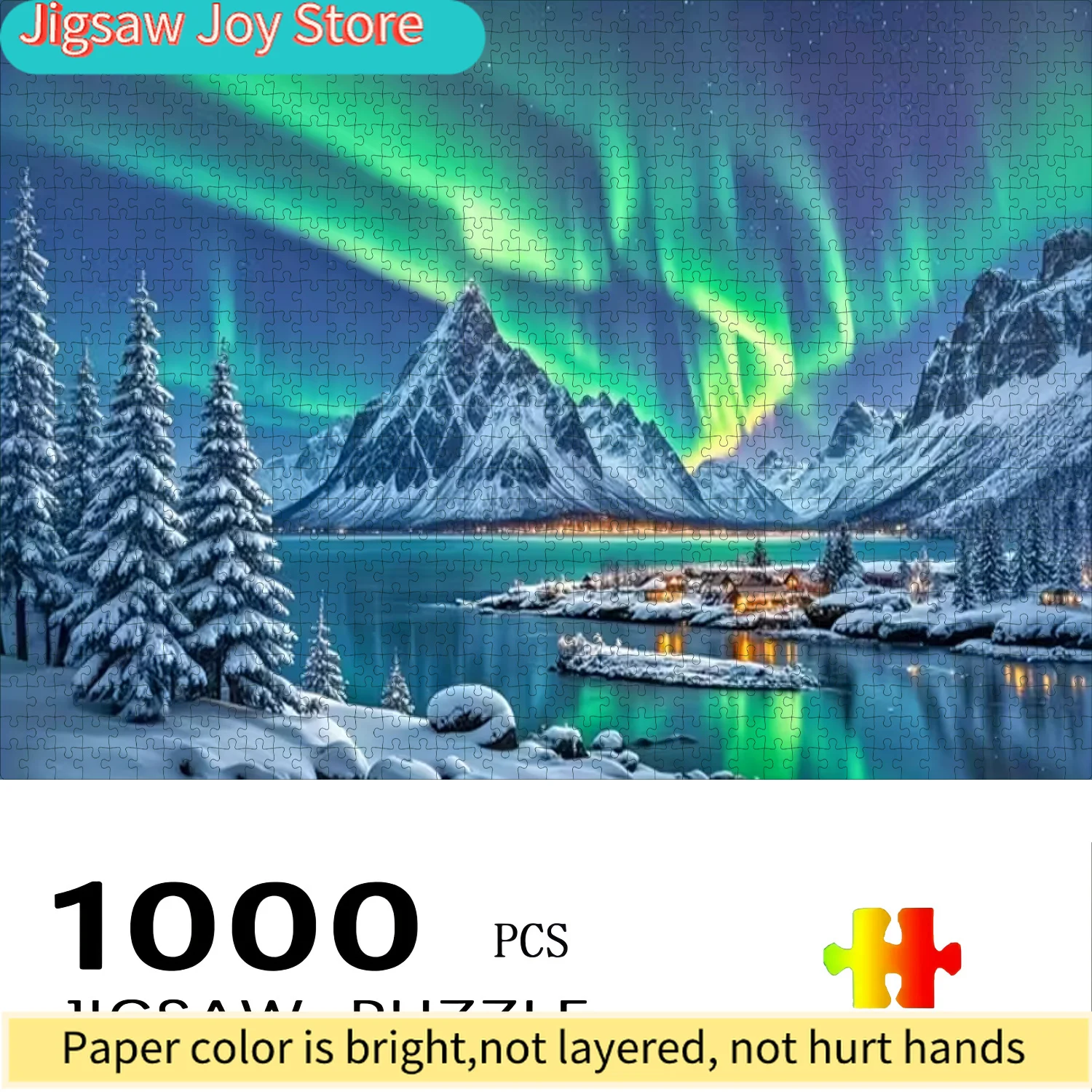 

Пазл «Снежные горы и Северное сияние», высокое качество, расслабляющая и снимающая стресс семейная игра, увлекательная головоломка, долговечный, прочный.