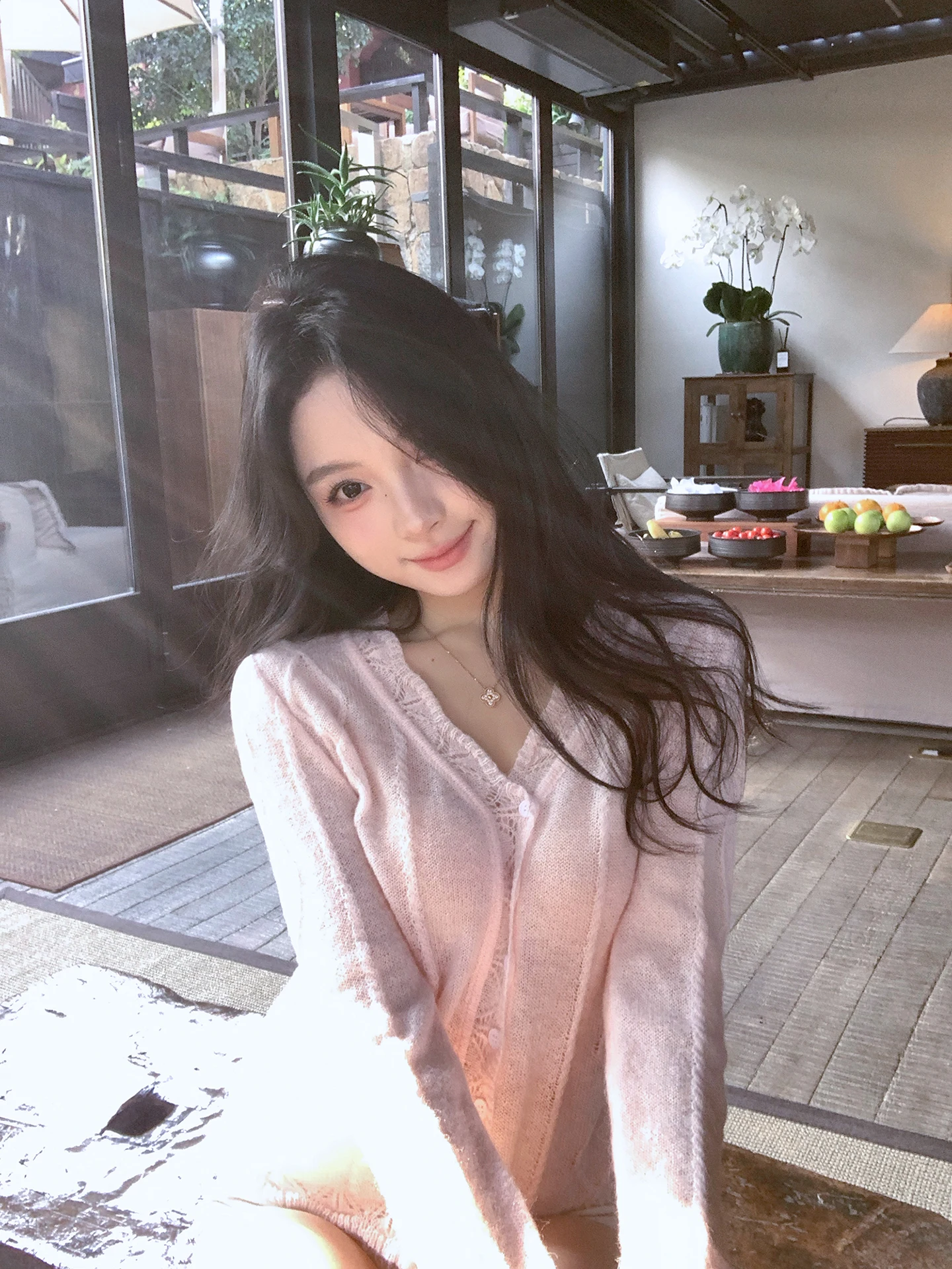 

Pink Soft Cozy Button-Up Knitted Sweater Women's Winter New Inner irt Pure Desire Long Sve Knitted Cardigan by ZhouYeye