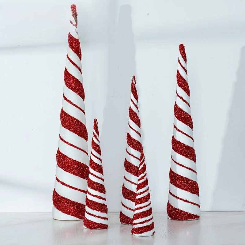 

Christmas decorations red and white glitter minaret tree desktop counter five-piece creative Christmas tree window scene arrange