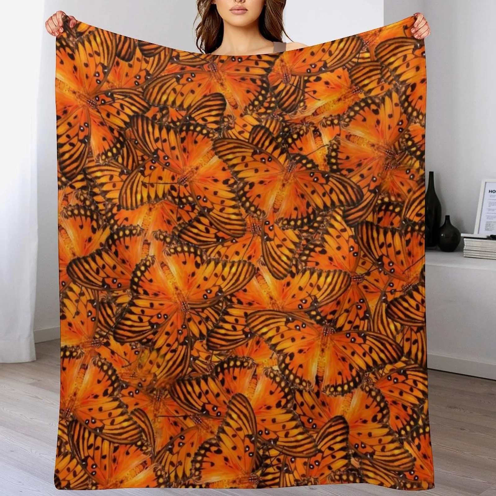 

Gulf fritillary butterflies Throw Blanket Luxury Large Blankets